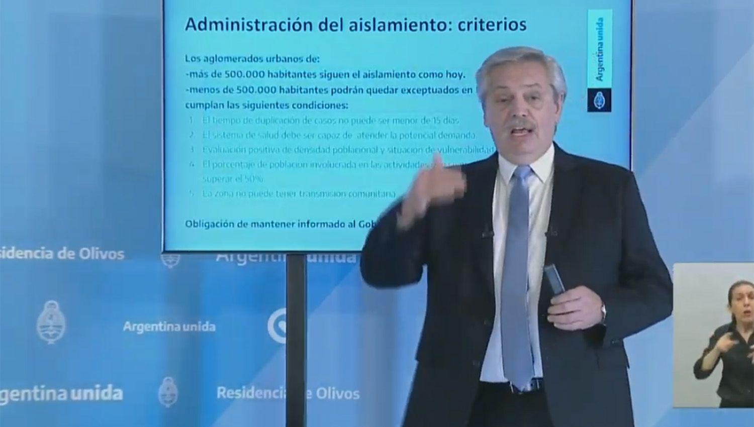 Alberto Fernaacutendez anuncioacute la extensioacuten de la cuarentena hasta el 10 de mayo