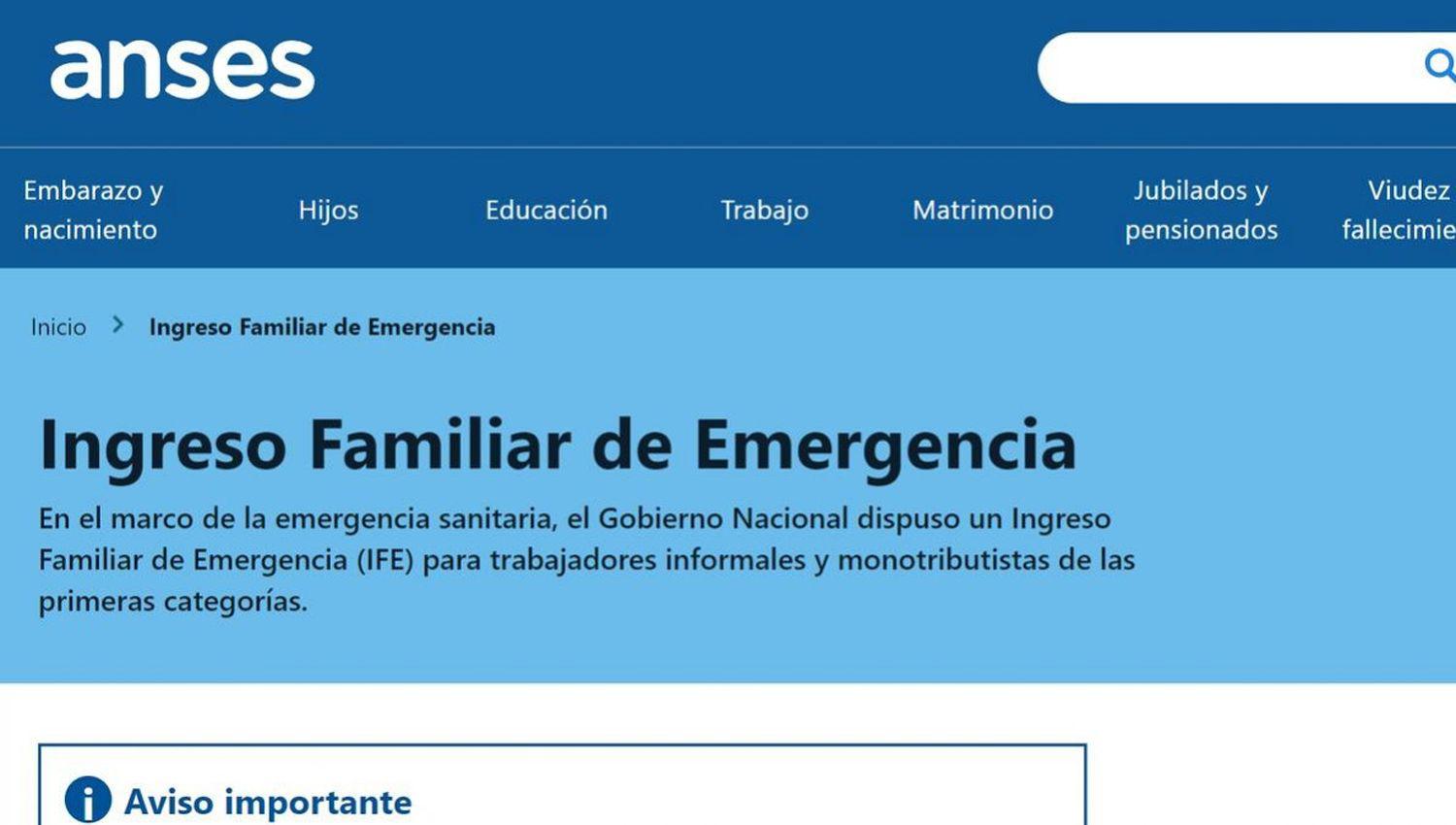 Ingreso Familiar de Emergencia- hoy pueden elegir medio de cobro los inscriptos con DNI terminado en 2 y 3