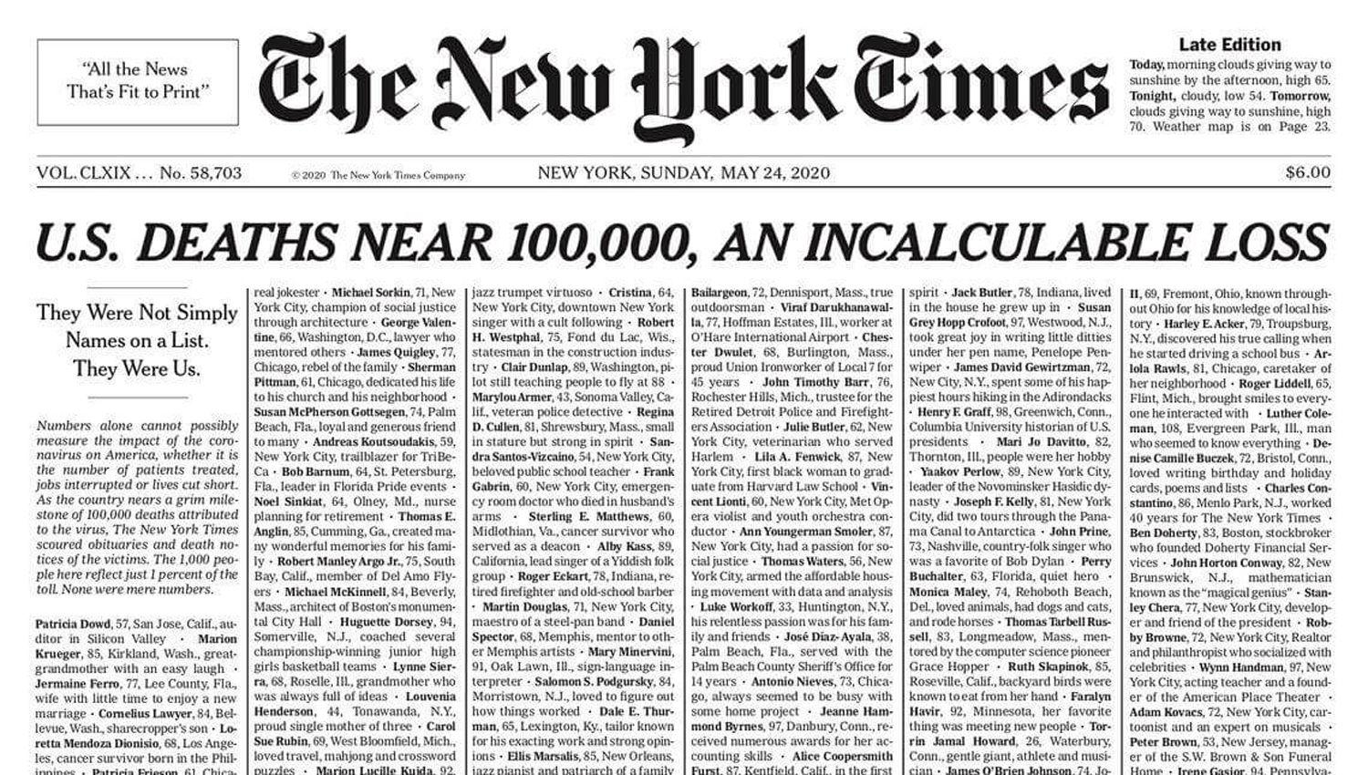 La impactante tapa del New York Times que compartieron en sus redes miembros del Gobierno nacional