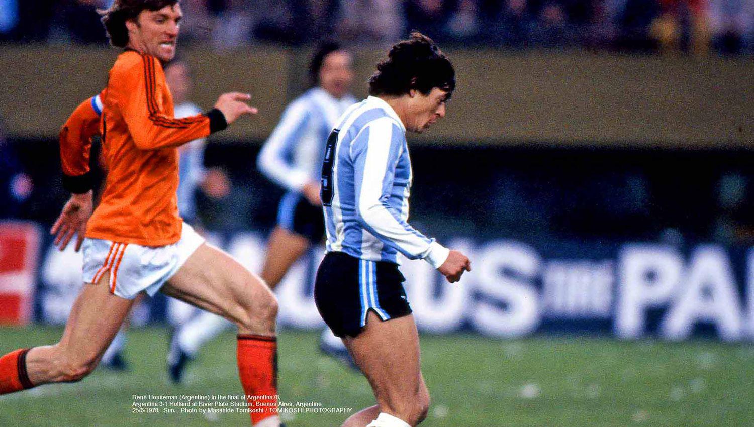 El santiagueño René Houseman en el segundo tiempo de la final entre Argentina y Holanda Im�genes- Masahide Tomikoshi
