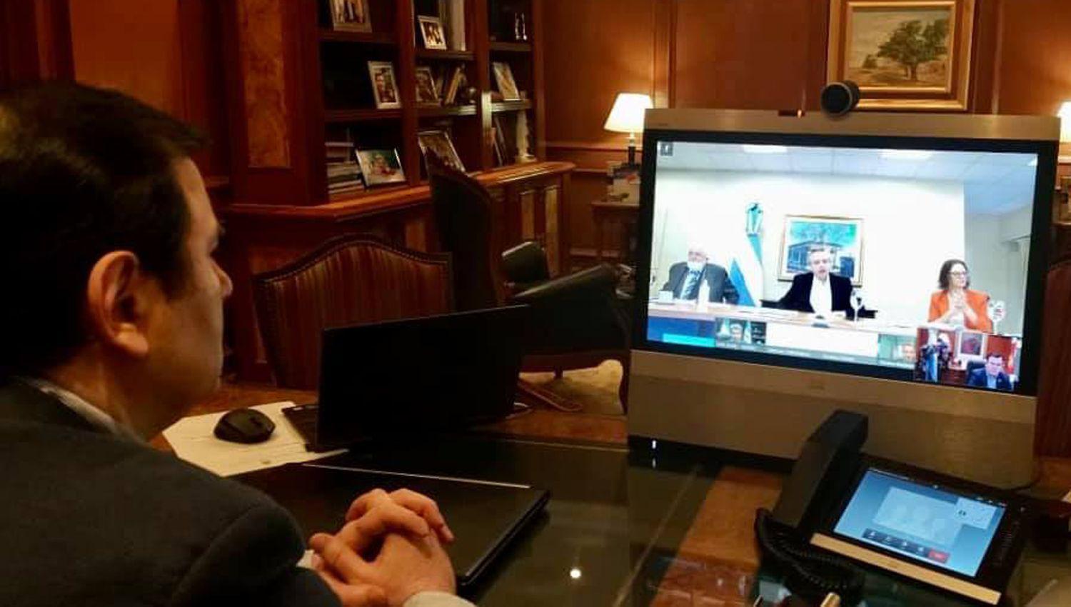 El gobernador en conferencia virtual con el presidente