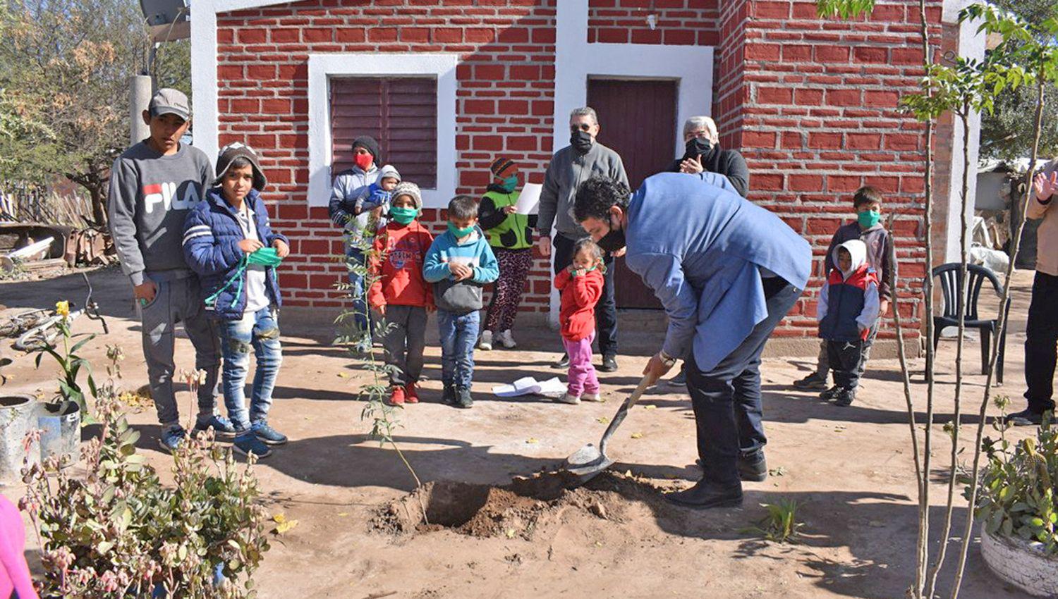 ÁRBOLES Cada frentista de las nuevas viviendas entregadas en Frías deber cuidar del rbol