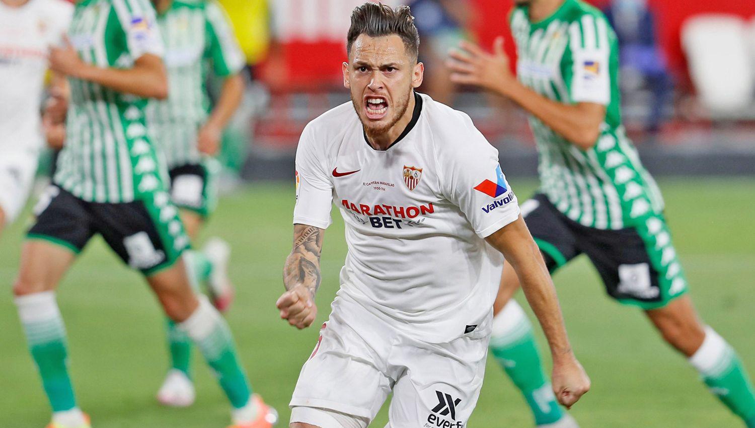 El argentino de penal abrió la cuenta para el Sevilla que se quedó con el cl�sico andaluz en el regreso de La Liga