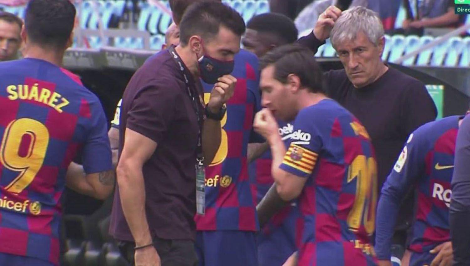 El video del insulto de Messi al ayudante de Quique Setieacuten que expone la grieta del Barcelona