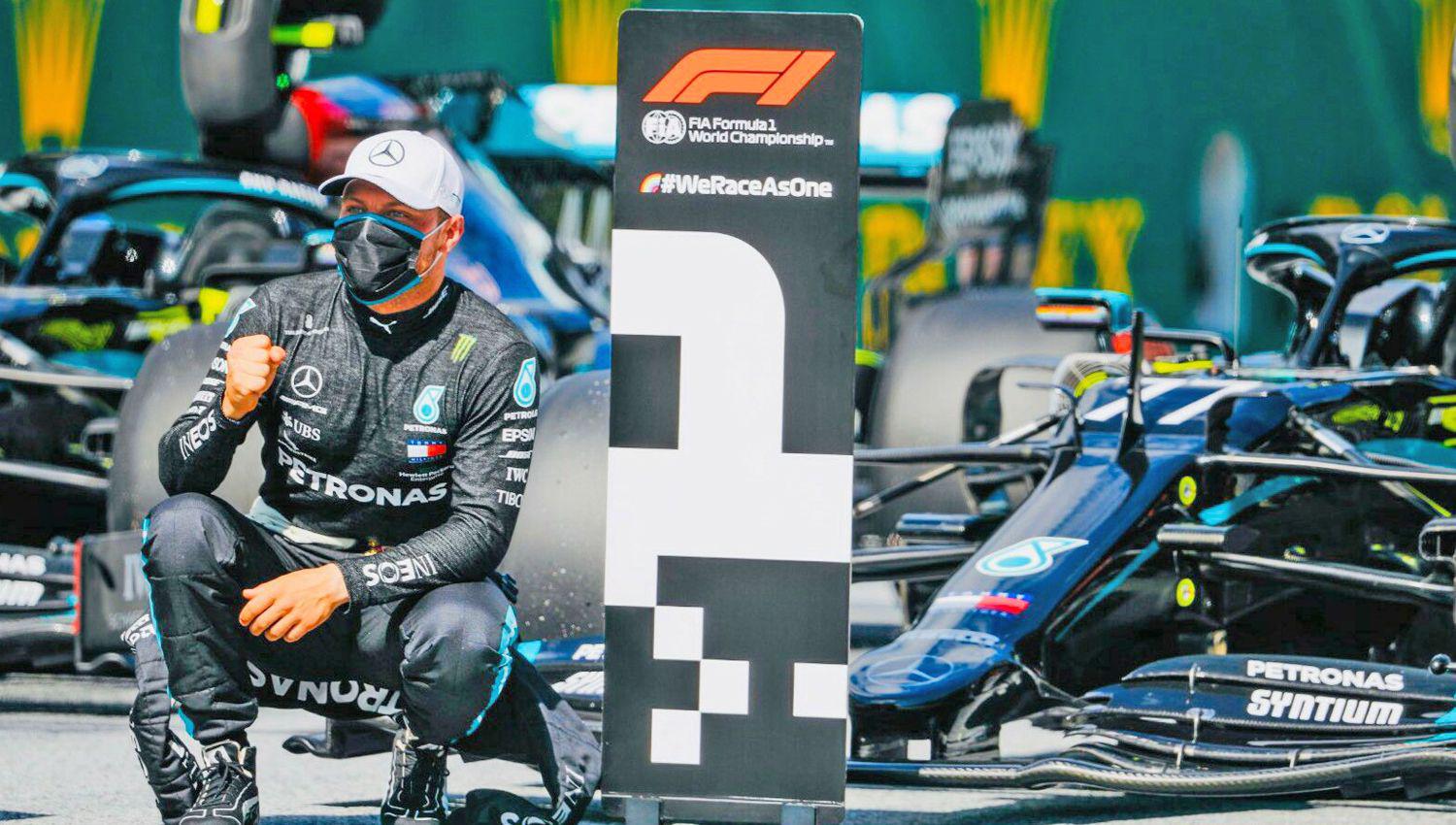 ADELANTE Valtteri Bottas ganó la clasificación y los dos Mercedes largan en primera fila en la carrera de hoy a partir de las 10 hora argentina
