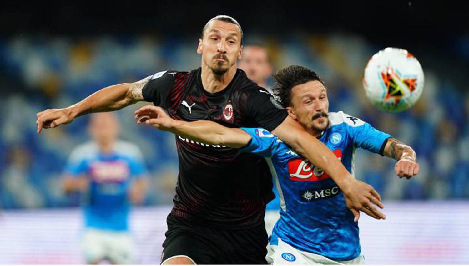 Napoli y Milan empataron un partidazo en el San Paolo