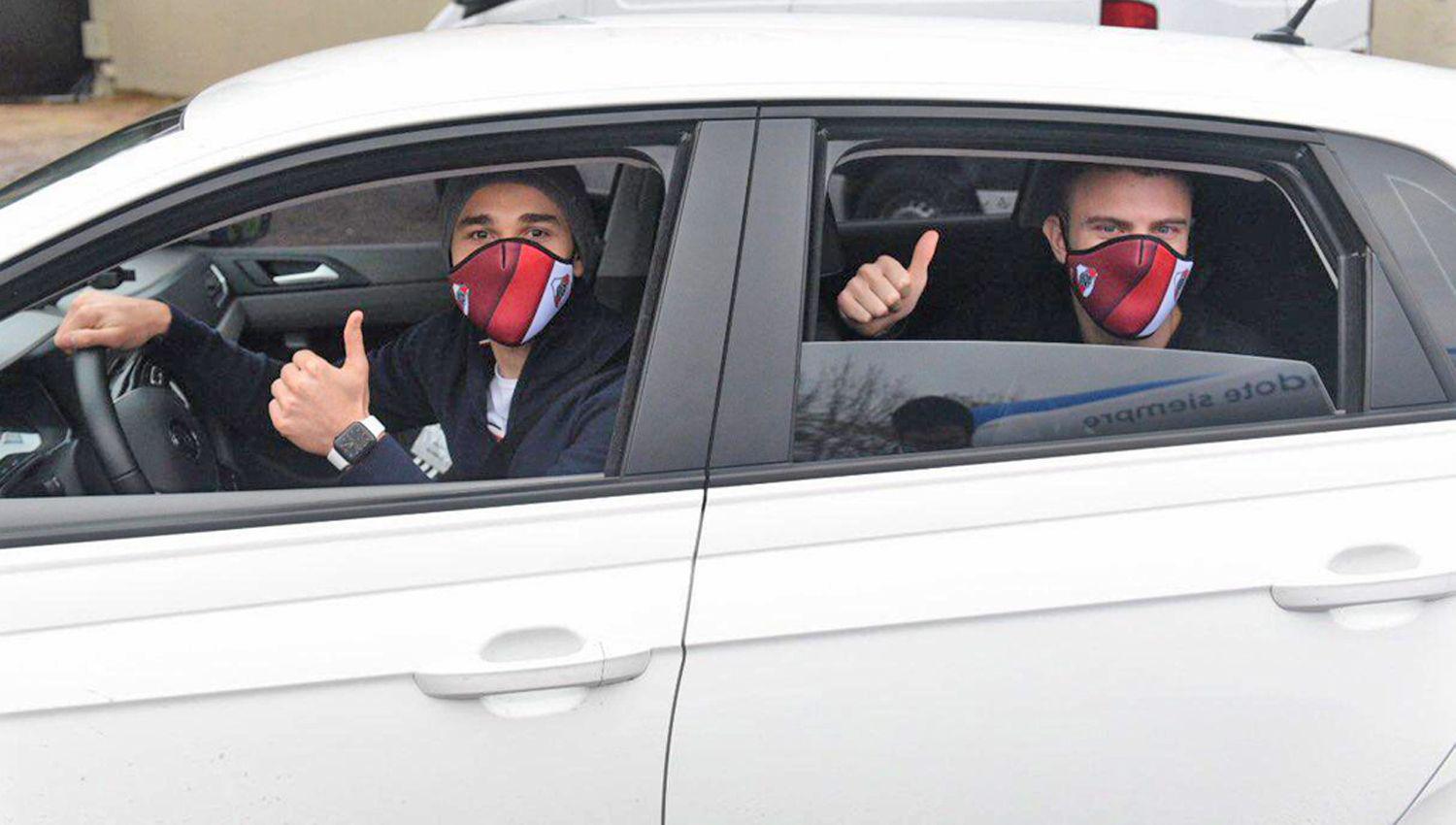 River con Gallardo a la cabeza cumplioacute con la rutina de testeos antes de volver