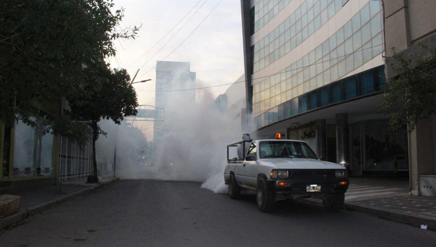 La Municipalidad fumigoacute en el centro de la ciudad