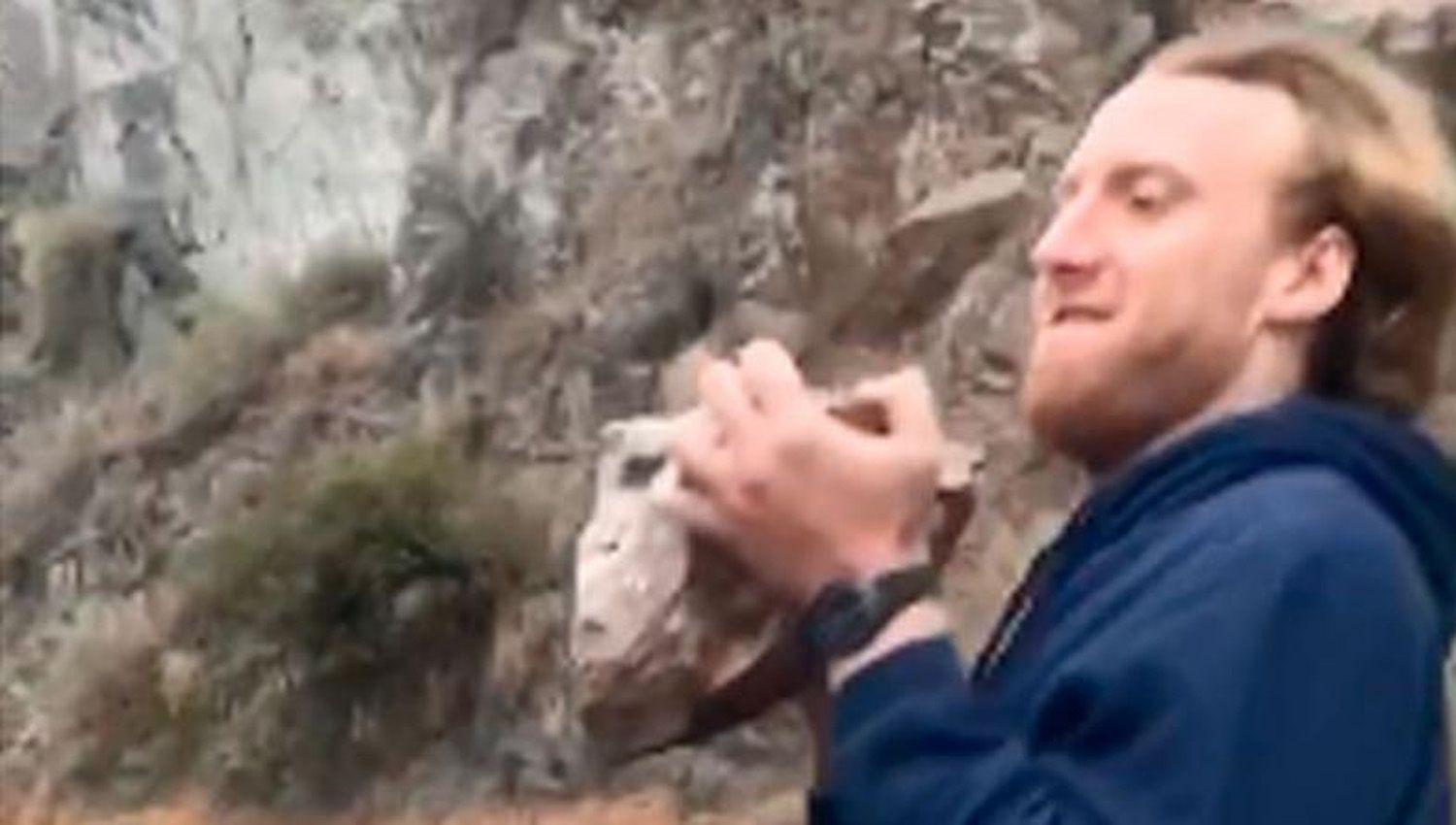 VIDEO  Coacuterdoba- detuvieron al joven que arrojoacute una piedra al embudo del dique San Roque
