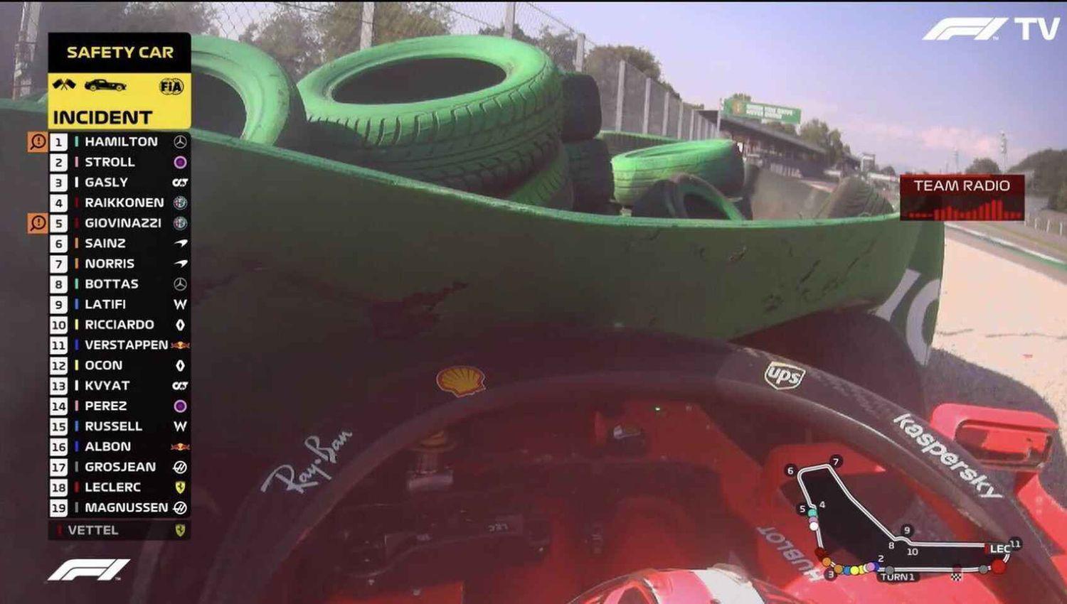 VIDEO  Tremendo accidente de Leclerc que paroacute el Gran Premio de Italia