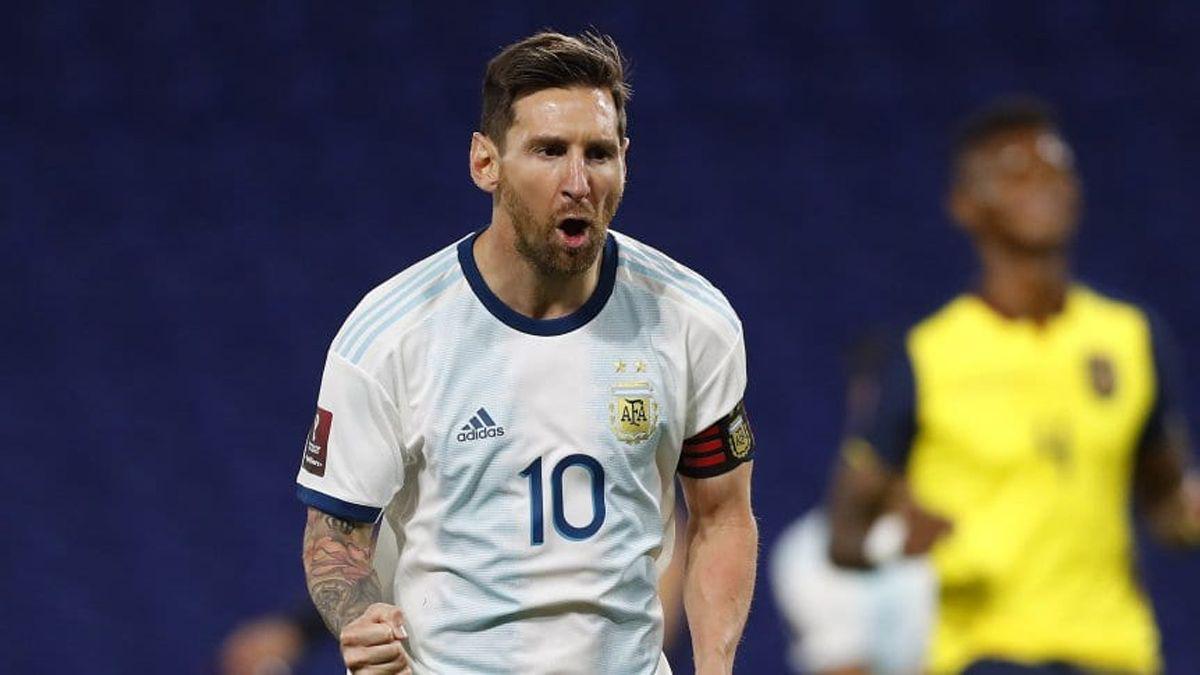 Con gol de Lionel Messi Argentina le ganoacute a Ecuador