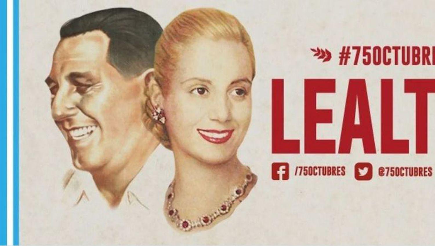 Diacutea de la Lealtad- acto virtual con avatares de Evita Peroacuten Cristina y Neacutestor