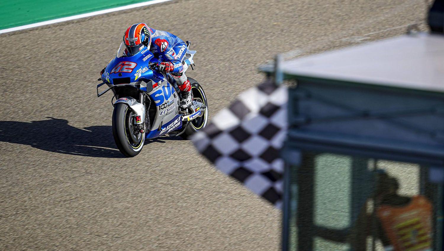 Alex Rins fue el maacutes veloz en el GP de Aragoacuten