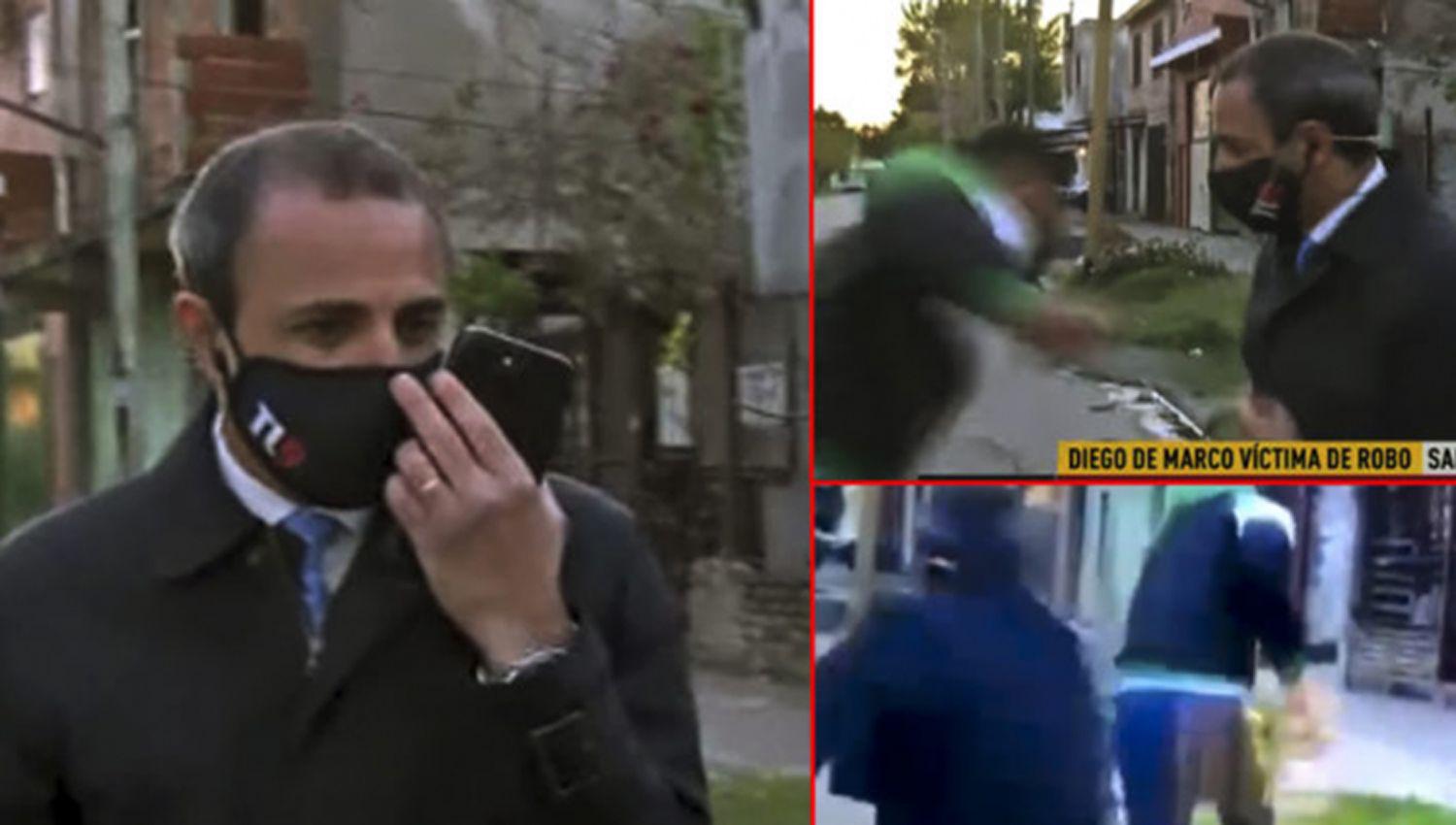 VIDEO  Le robaron el celular a un periodista cuando estaba a punto de salir al aire