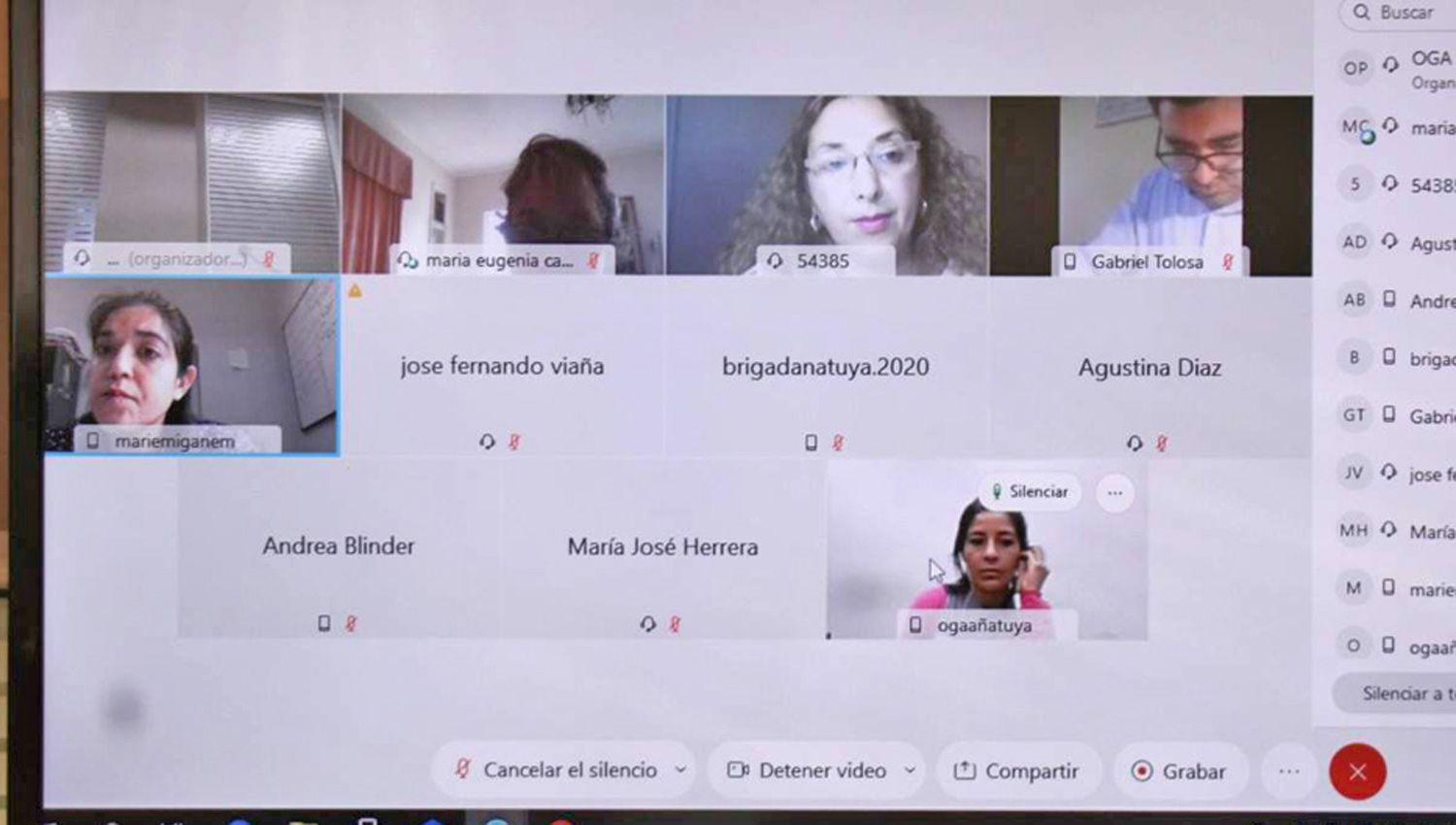 Las audiencias se desarrollaron de manera virtual con la participación de todas las partes