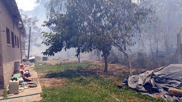 Un incendio matoacute a cientos de gallinas y quemoacute 2 km de alambrados en La Banda