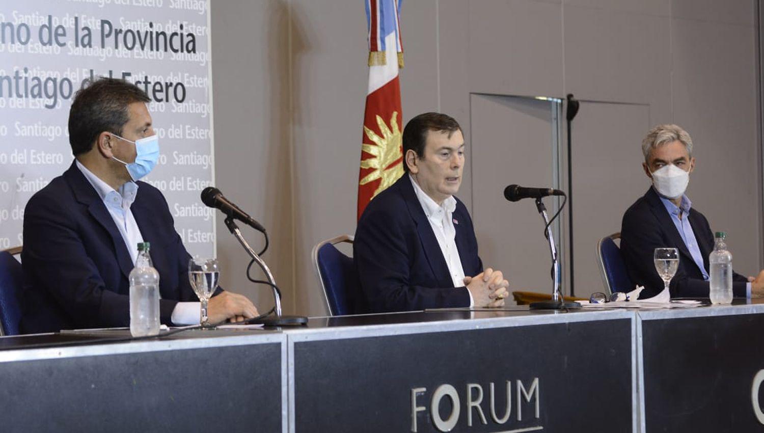El gobernador Zamora el ministro Meoni y Sergio Massa- anuncian obras por maacutes de 400 millones