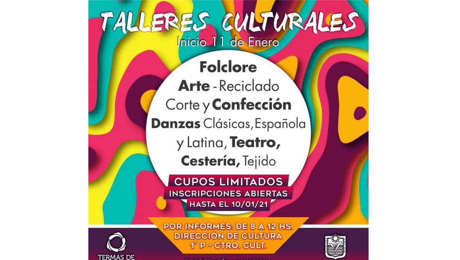 Se realizaraacuten Talleres Culturales edicioacuten 2021 en Las Termas