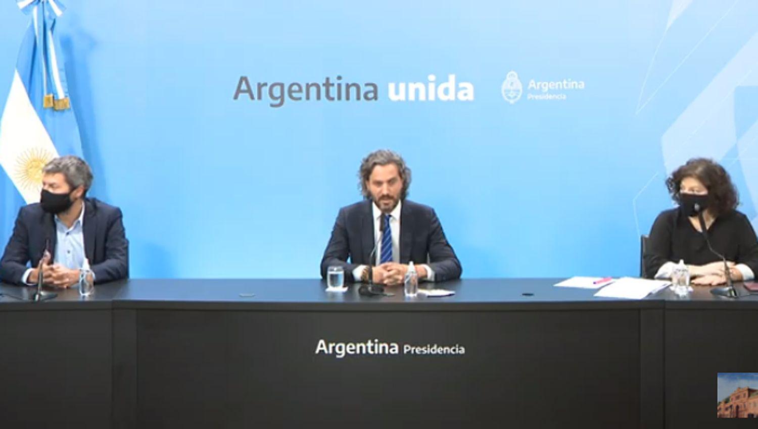 Cafiero- ldquoDebemos bajar la circulacioacuten y los contagios en el paiacutesrdquo