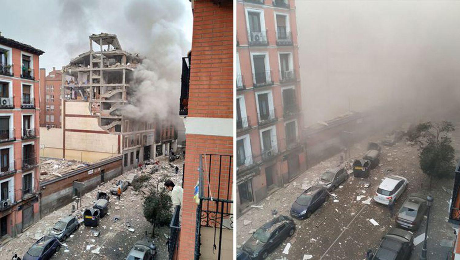 Fuerte explosioacuten destrozoacute un edificio en el centro de Madrid