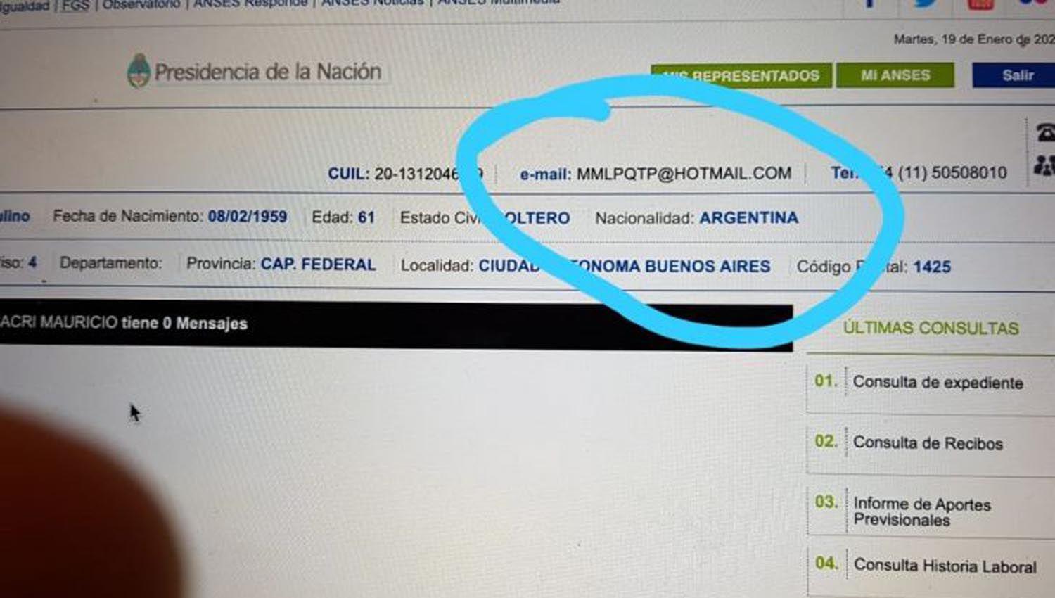 Desde Anses aseguran que los datos del perfil de  Macri se modificaron durante su gestioacuten