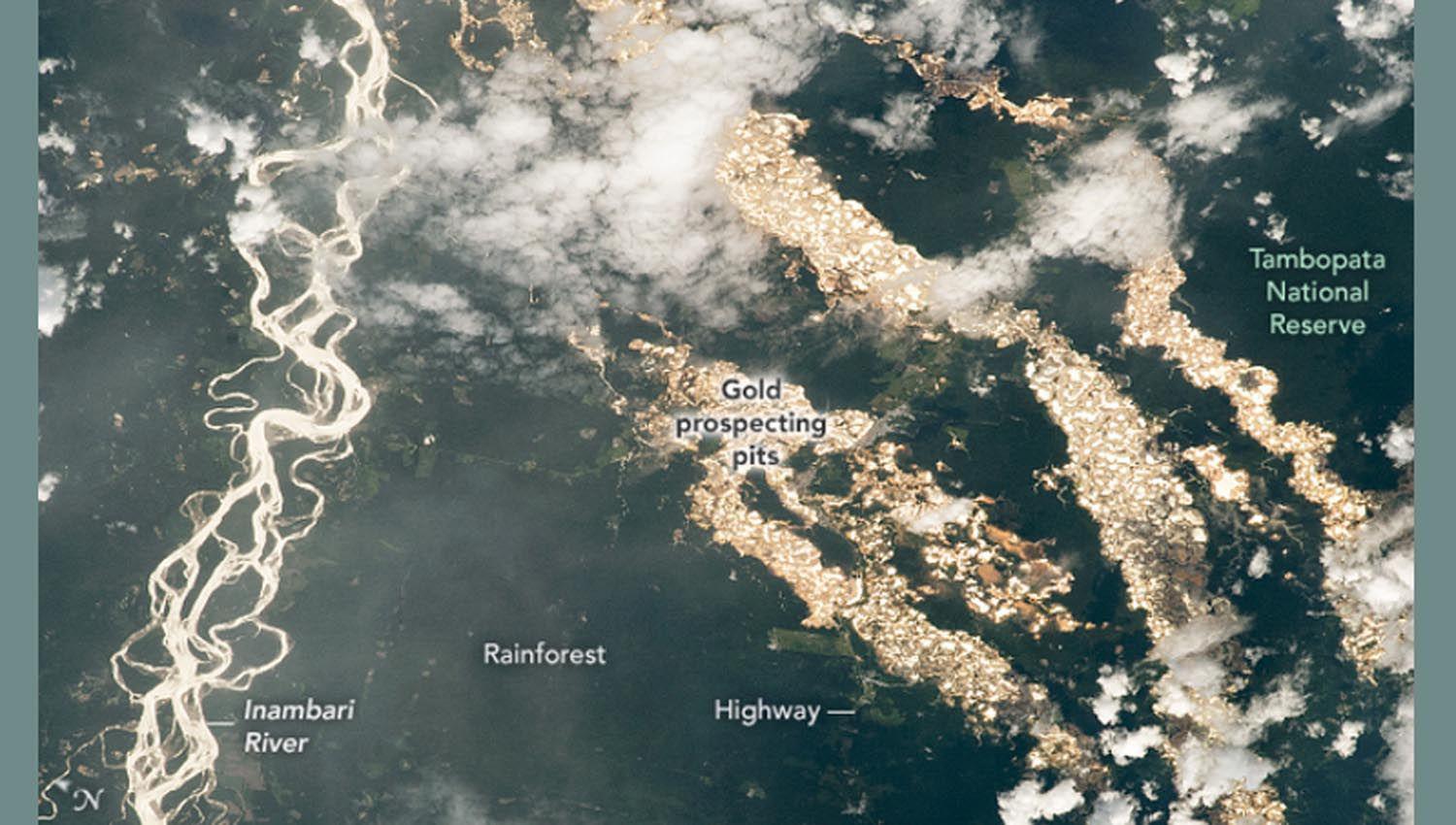 Riacuteos de oro en el Peruacute- La NASA reveloacute imaacutegenes impactantes