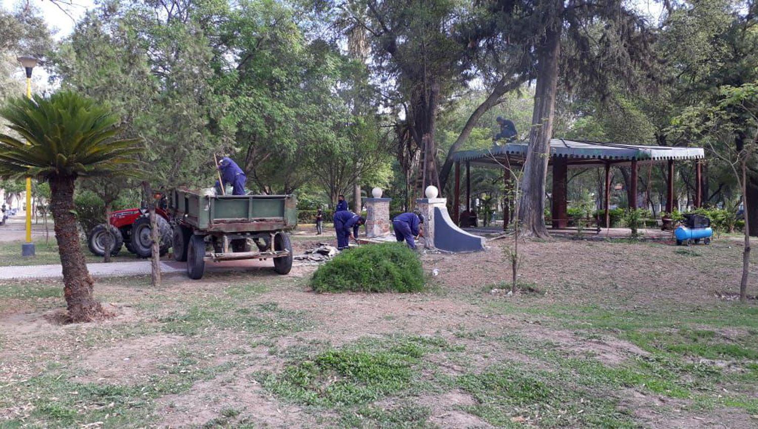 En forma paralela se concretaron la reposición de plantas secas y el regado del nuevo arbolado