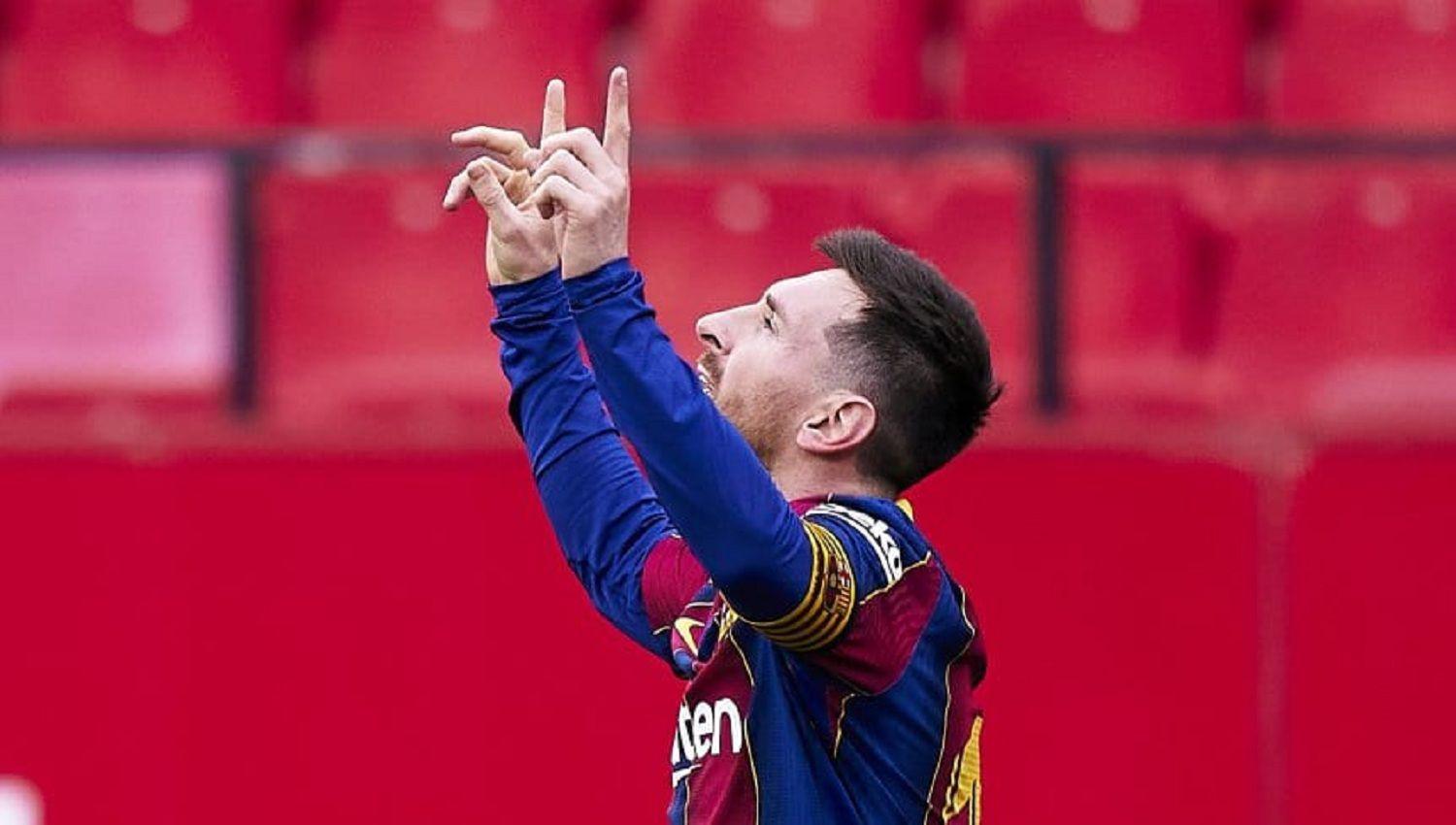 Con gol y asistencia de Messi Barcelona le ganoacute a Sevilla y quedoacute a dos de la punta