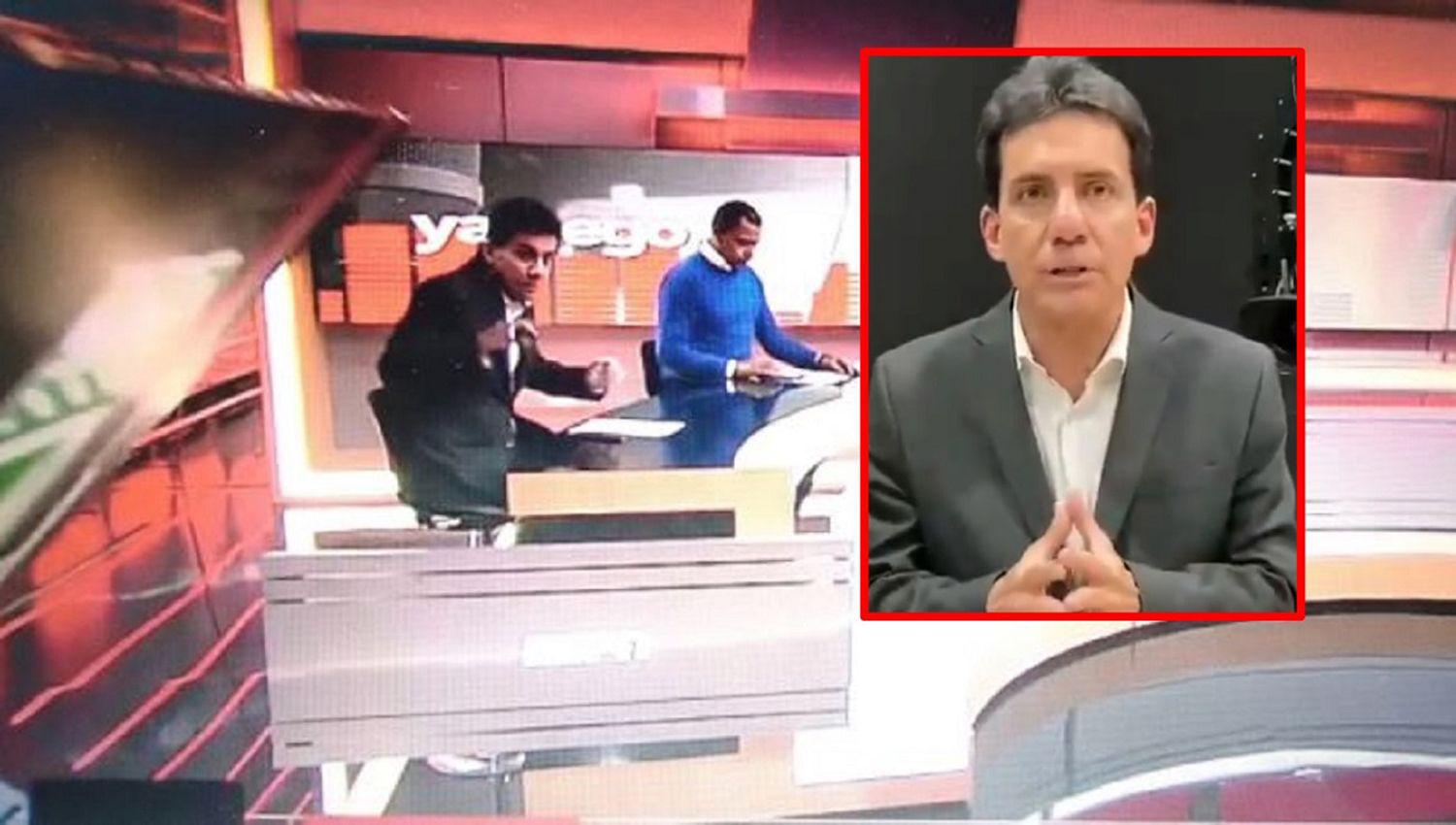VIDEO  Periodista es aplastado por una pantalla gigante en un programa en directo