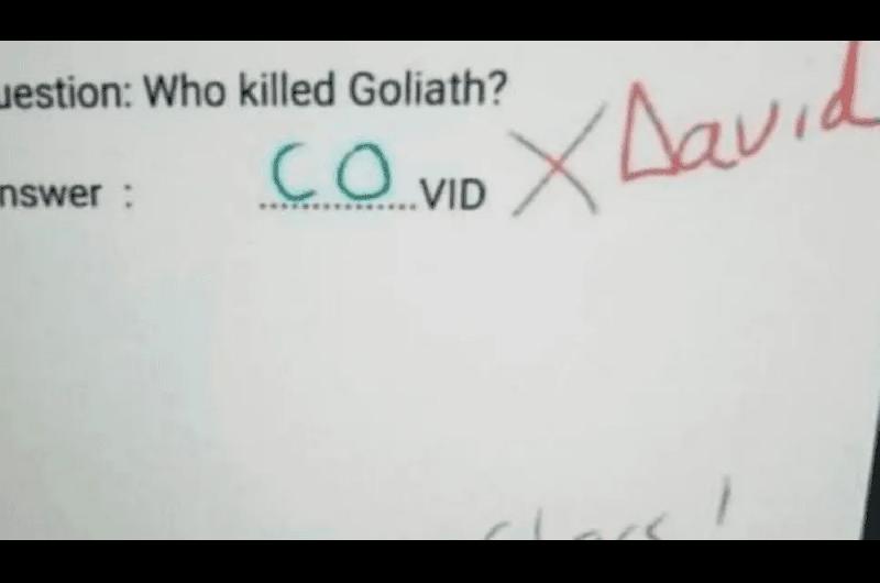 La ingeniosa respuesta de un alumno en su examen para contestar quieacuten matoacute a Goliat