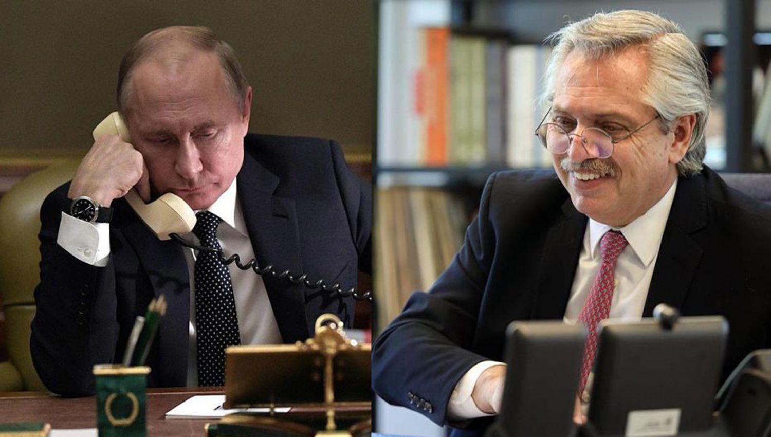 El Presidente Alberto Fernaacutendez dialogoacute con su par de Rusia Vladimir Putin