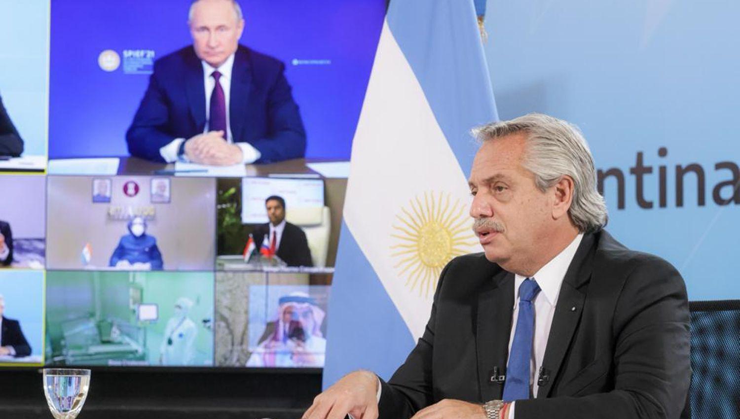 VIDEO  Alberto Fernaacutendez y Vladiacutemir Putin anunciaron el inicio de la produccioacuten de la vacuna Sputnik V en Argentina