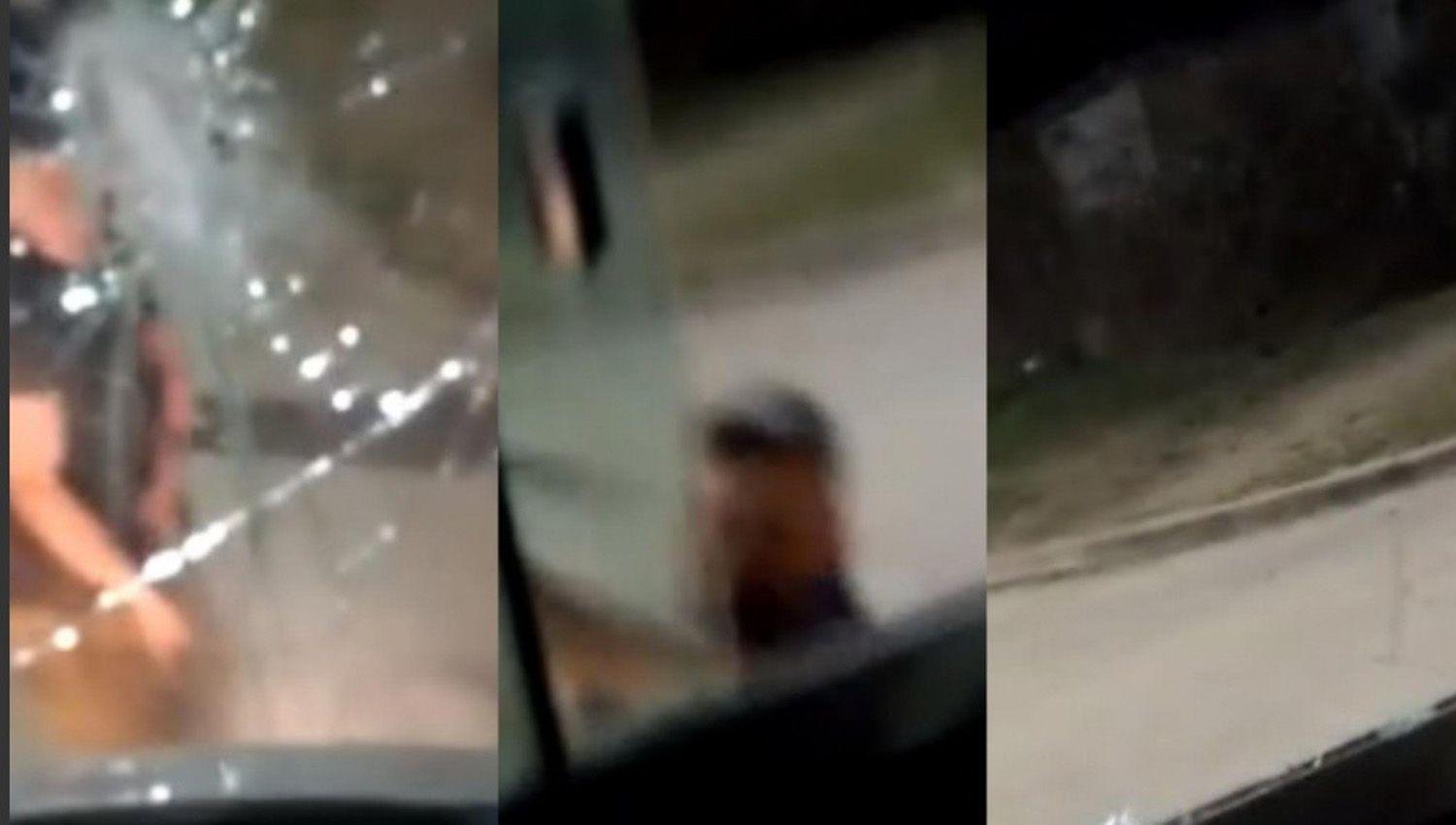 VIDEO  Destrozoacute los vidrios de un colectivo porque el chofer le rozoacute su auto
