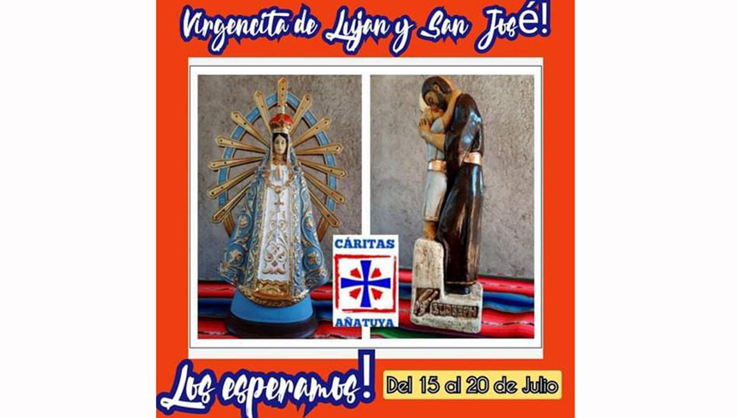 Imaacutegenes de la Virgen de Lujaacuten y San Joseacute peregrinaraacuten por la dioacutecesis de Antildeatuya