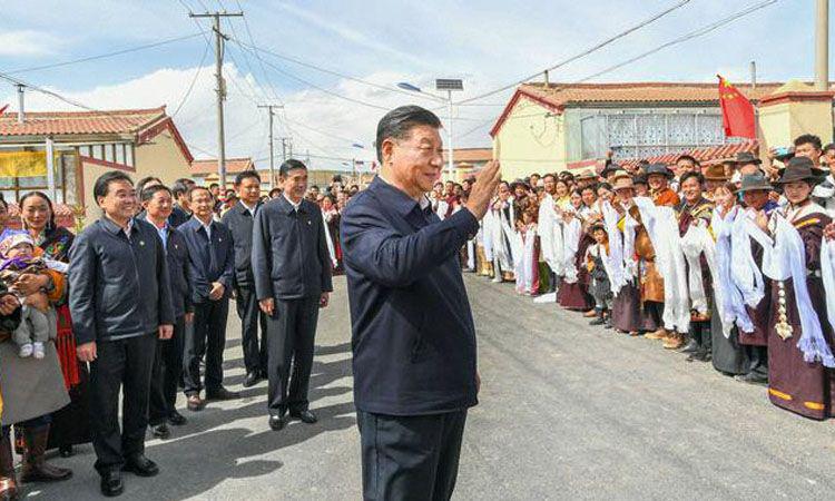 Despueacutes de 31 antildeos un presidente chino visitoacute el Tibet