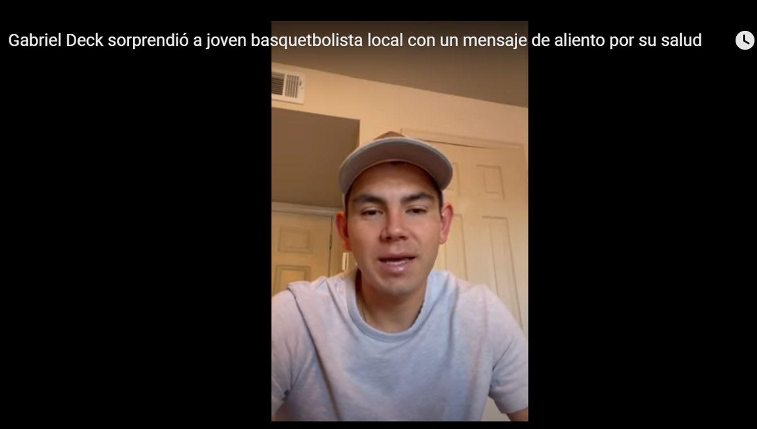 Gabriel Deck sorprendioacute a joven basquetbolista local con un mensaje de aliento por su salud