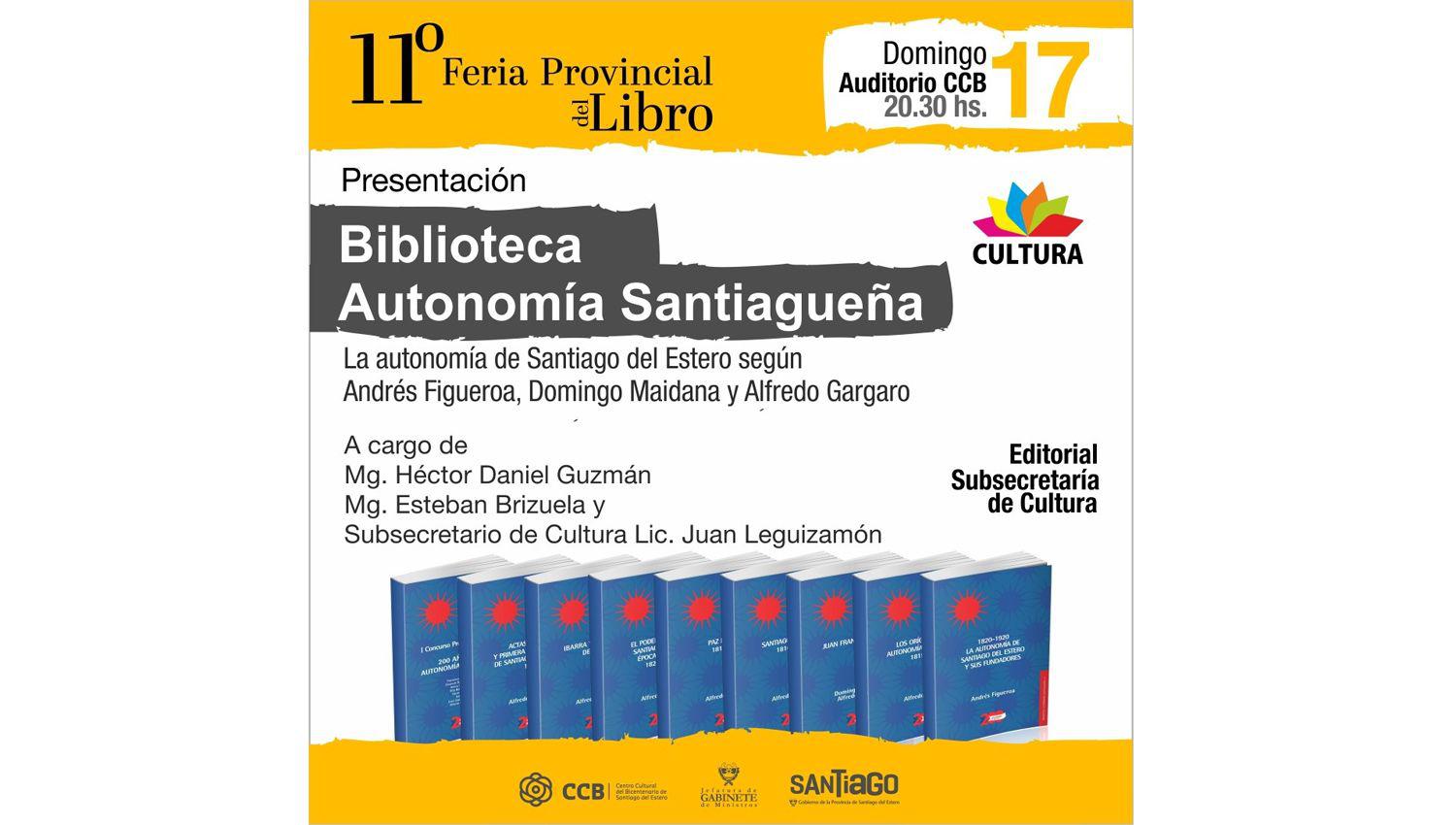 Presentaraacuten la coleccioacuten Biblioteca Autonomiacutea Santiaguentildea en la Feria del Libro
