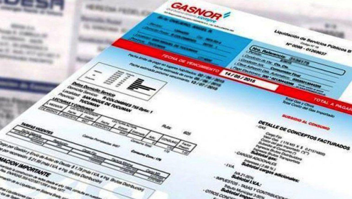 Gasnor informa sobre los vencimientos de facturas