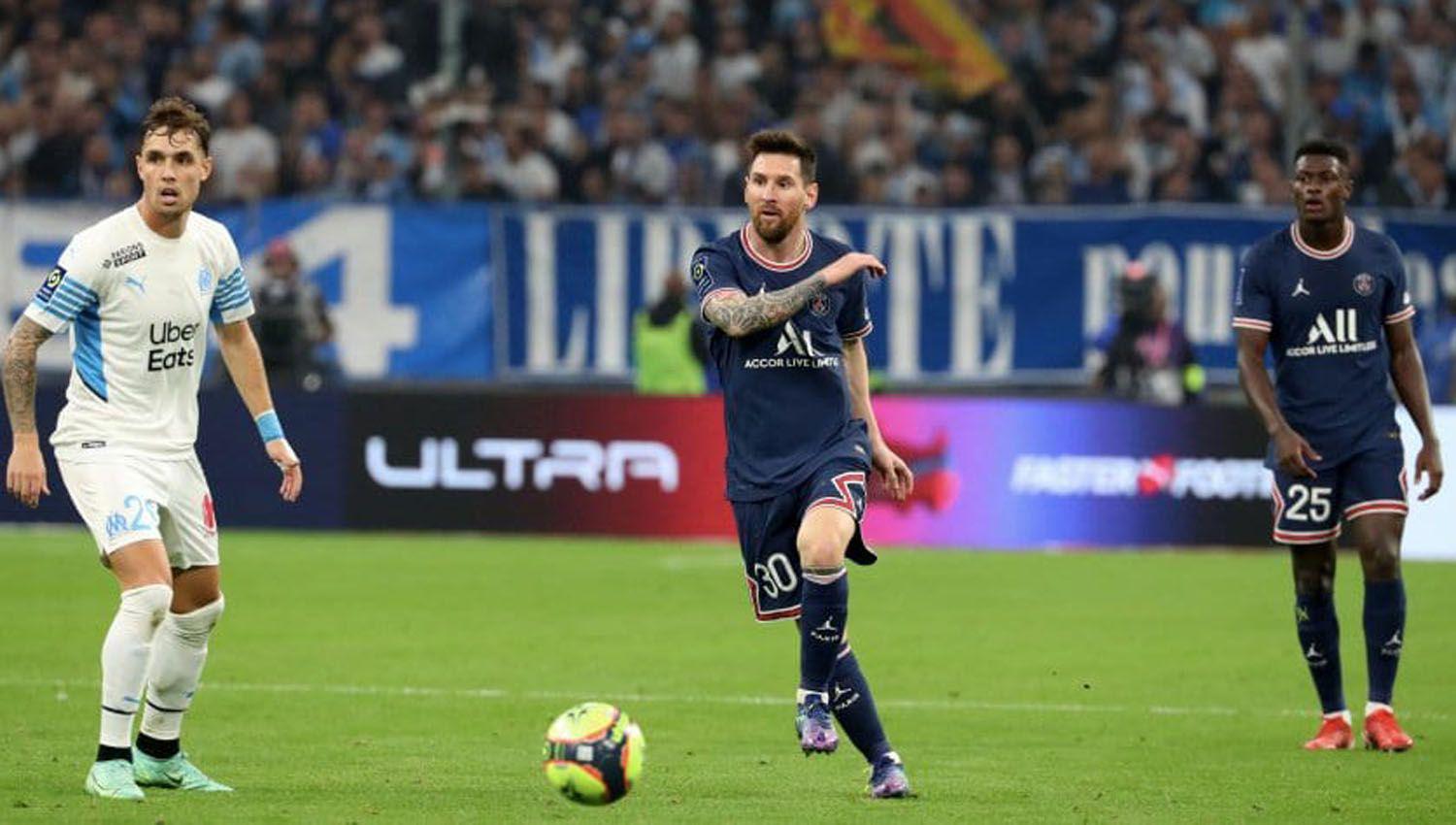 Discreta actuacioacuten de Messi en su primer claacutesico con PSG ante Marsella