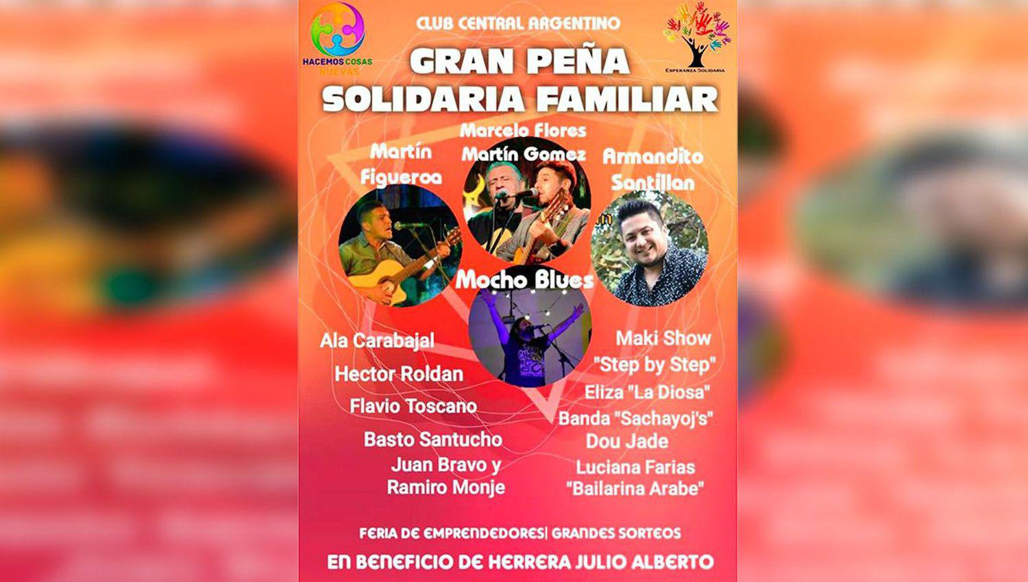 Gran pentildea solidaria y familiar a beneficio de Julio Herrera