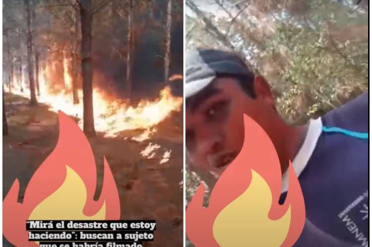 VIDEO  Indignacioacuten- buscan  a joven que se filmoacute prendiendo fuego a un bosque de Corrientes