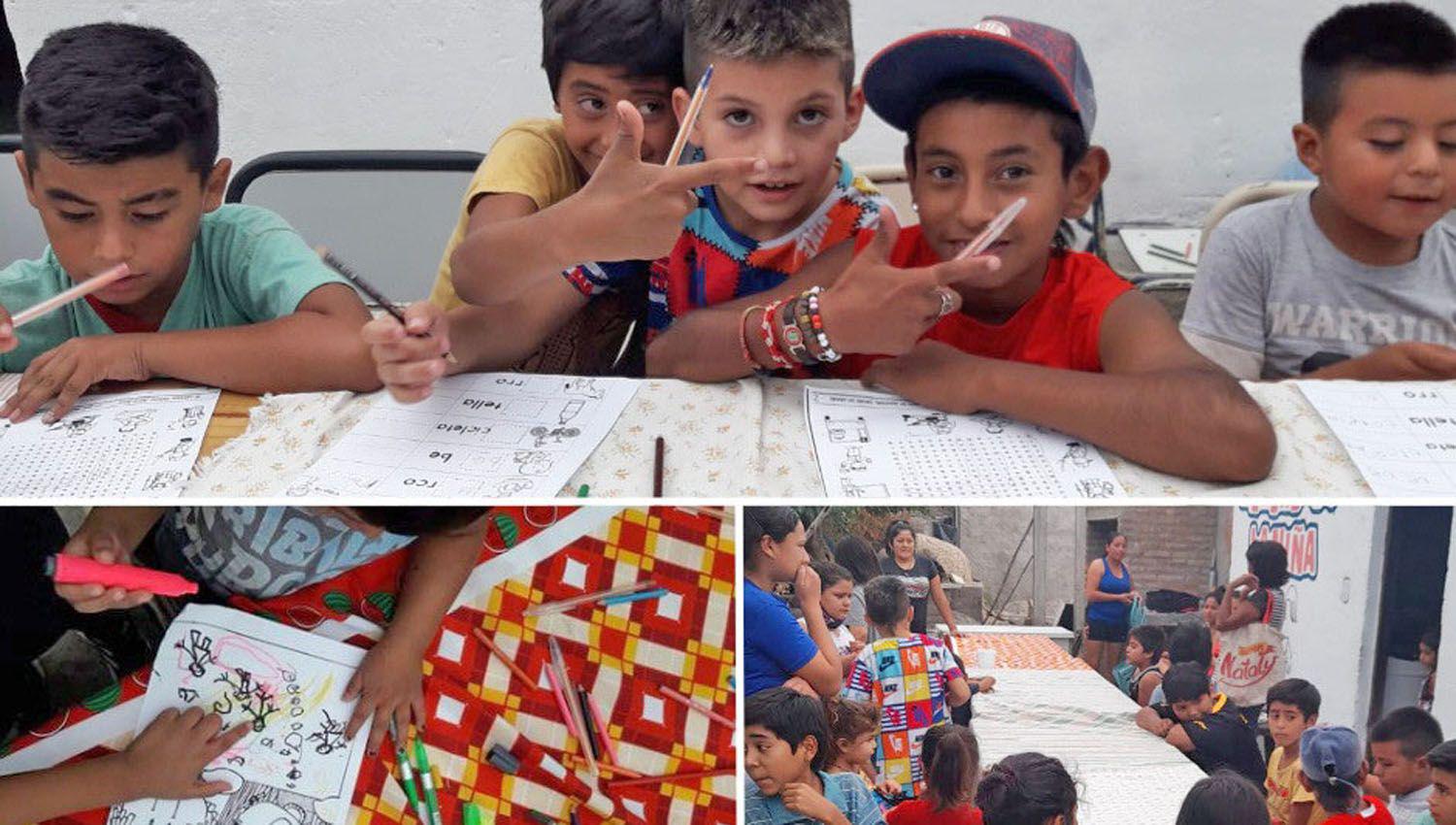 Ofrecen apoyo escolar y recreativo a los chicos del barrio 8 de Abril