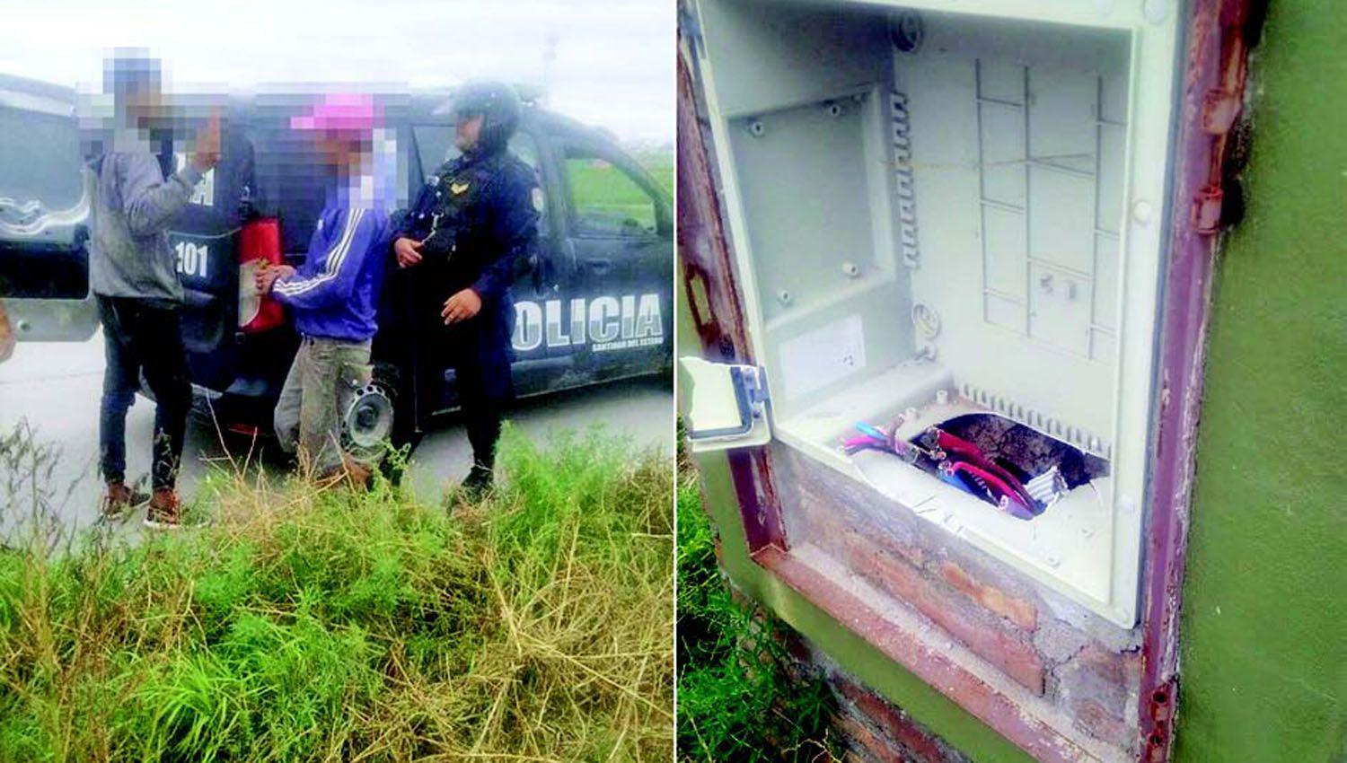 Sorprenden in fraganti a cuatro joacutevenes realizando excavaciones para robar cables subterraacuteneos del alumbrado en plena viacutea puacuteblica