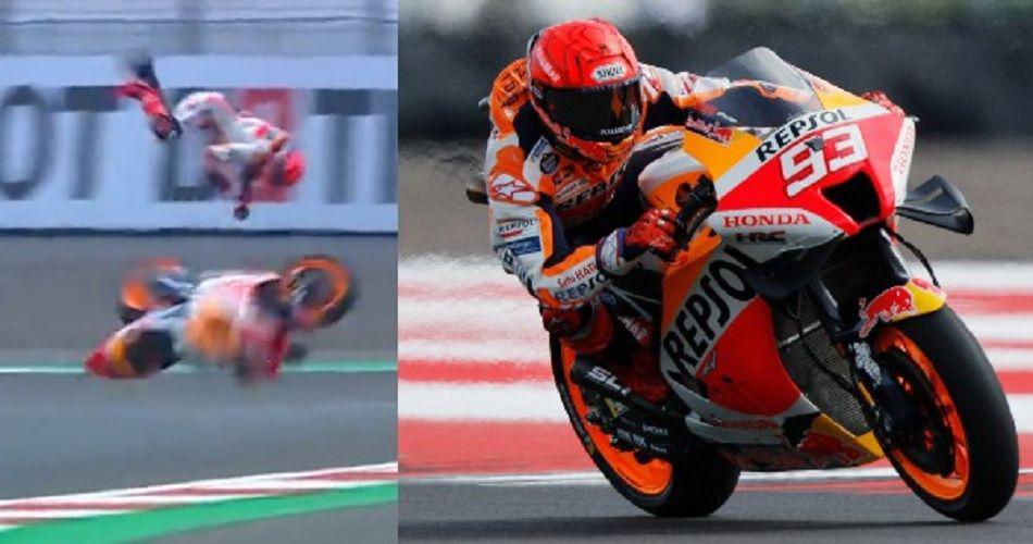 VIDEO  Impactante caiacuteda de Marc Maacuterquez en Indonesia- ldquoFue de las maacutes duras que he sufridordquo