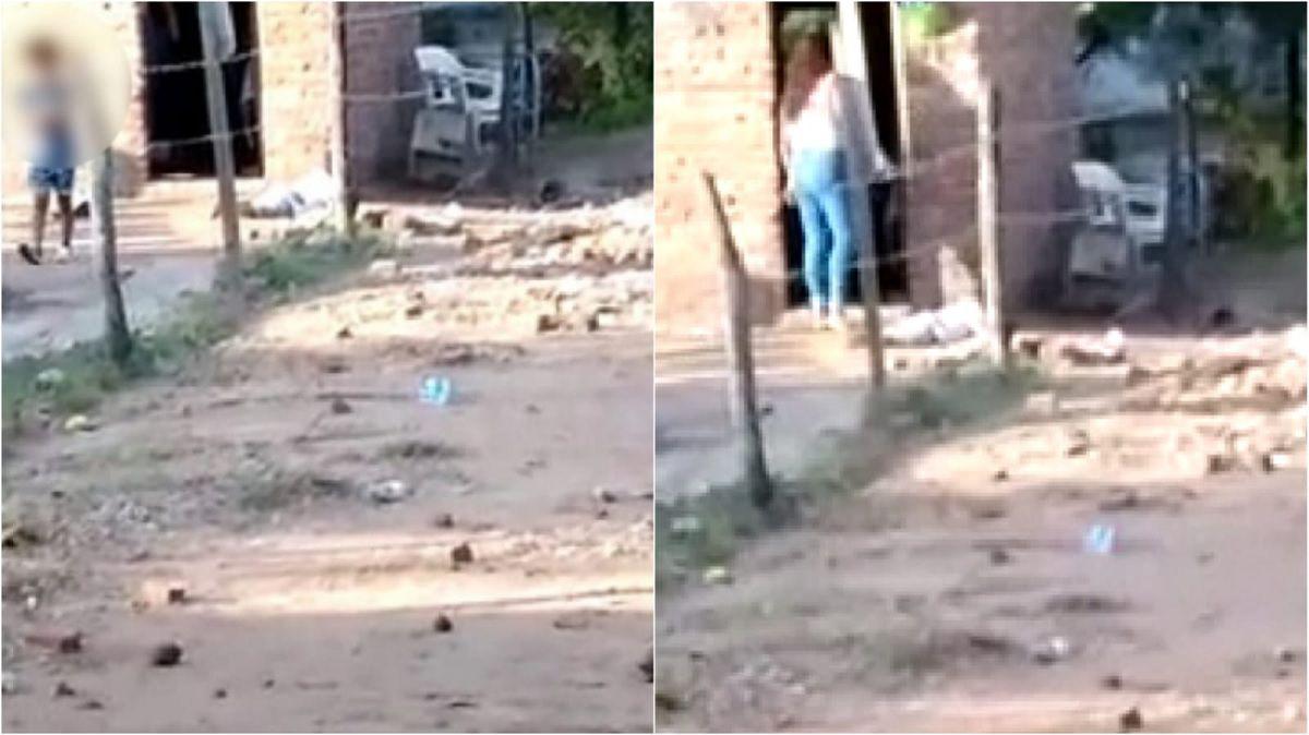 Apresaron a una joven que fue filmada por un vecino aplicaacutendole puntapieacutes a sus hijos de apenas 1 antildeo y medio y otro de 5 antildeos