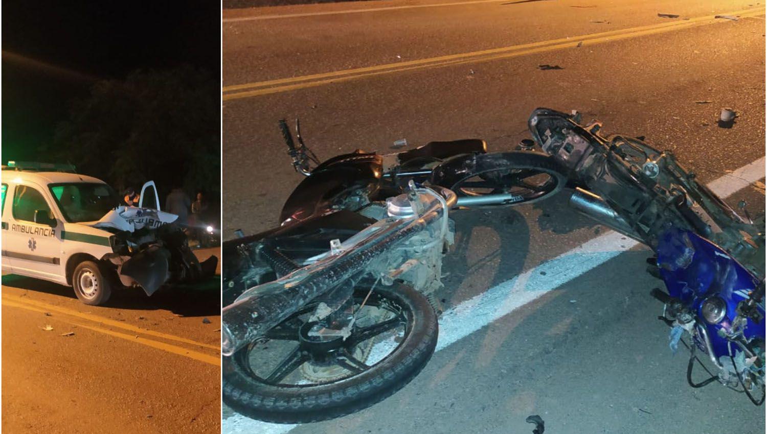 Un motociclista muerto y otro en grave estado tras chocar con una ambulancia en la ruta nacional 34