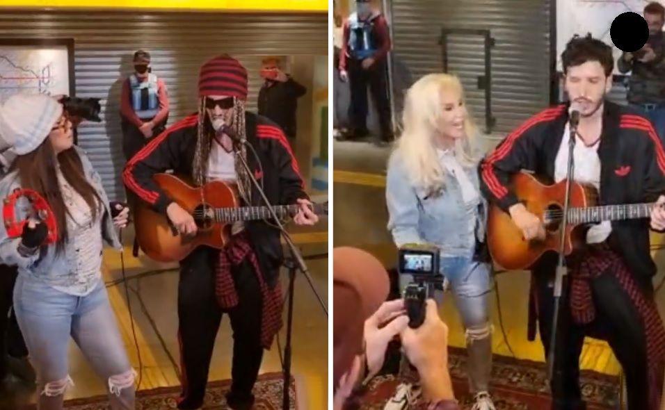 VIDEO Irreconocibles- Susana Gimeacutenez y Sebastiaacuten Yatra sorprendieron a todos en el subte
