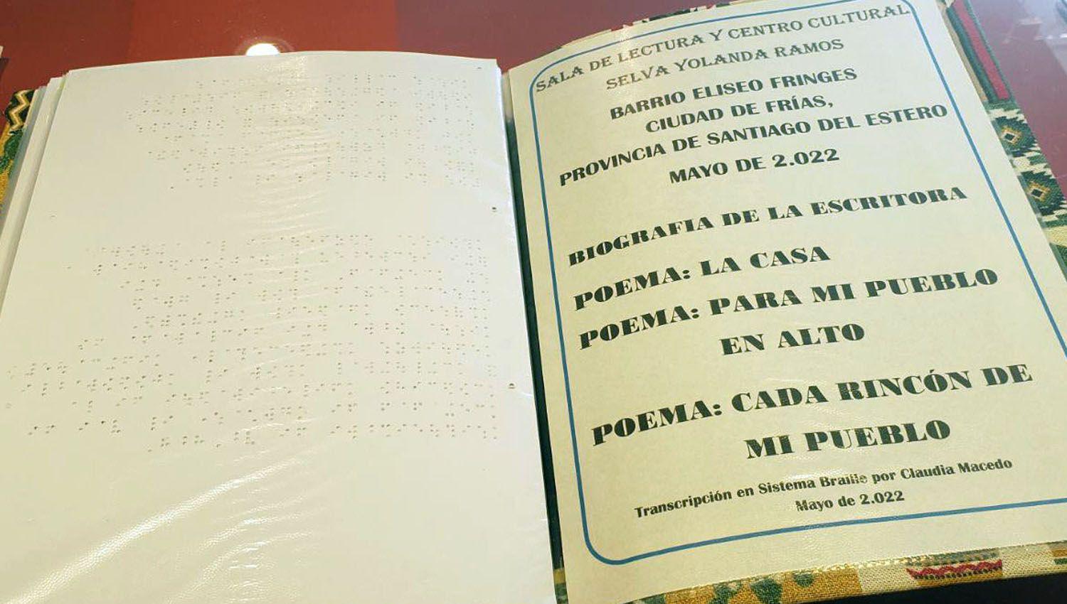 La biografiacutea y varios poemas de Pocha Ramos fueron escritos en Braille