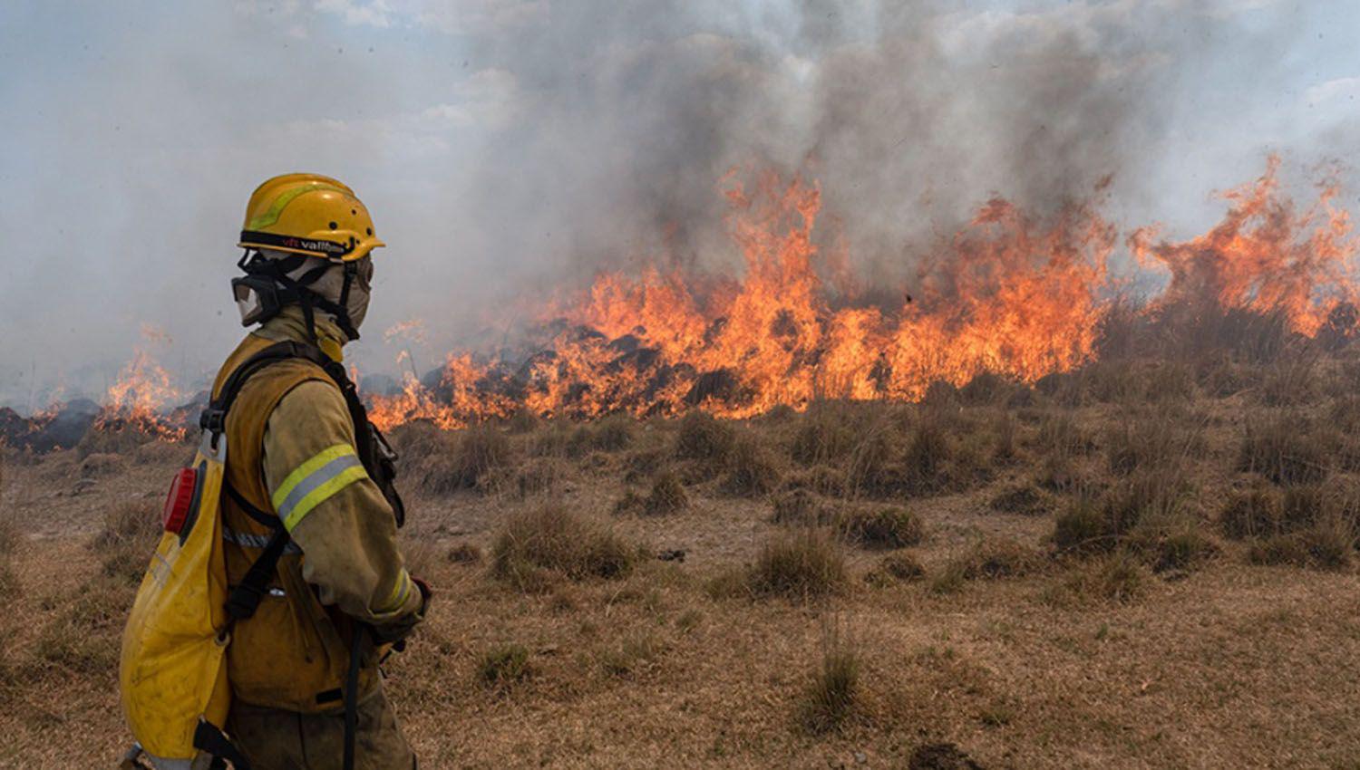 Ojo de Agua- bomberos sofocaron un incendio forestal