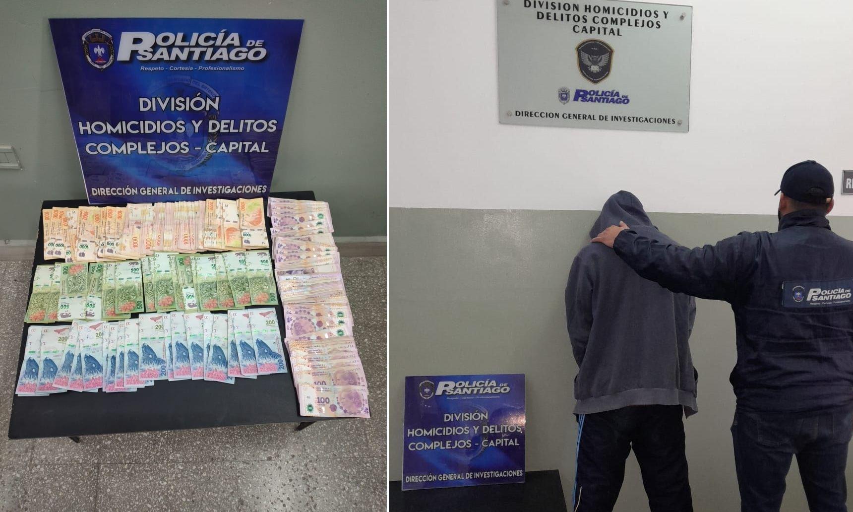 Allanamiento secuestro de maacutes de 100000 y detencioacuten de un jovencito en Santiago